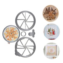 蚀刻刀模 三个圆形框纸艺 DIY金属碳钢压花刀模cutting die