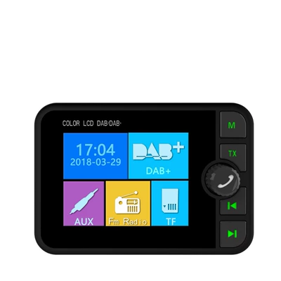 Amazon popular color screen display DAB digital radio adapter car dab radio with Bluetooth function (FM Modulyator)