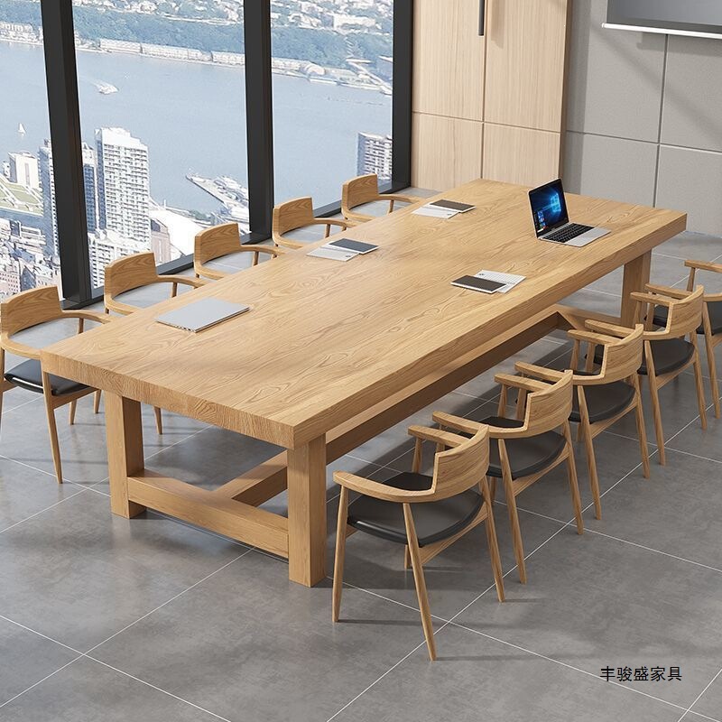 Fengjunsheng Solid Wood Conference Table, Simple Modern Computer Desk, Writing Desk, Conference Room, Office, Multi-Person Meeting Table Fengjunsheng Solid Wood Conference Table, Simple Modern Computer Desk, Writing Desk, Conference Room, Office, Multi-Person Meeting Table