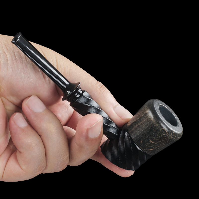 实木金属桌面烟斗男士过滤烟嘴旱烟袋锅烟丝烟草手工过滤老式烟锅