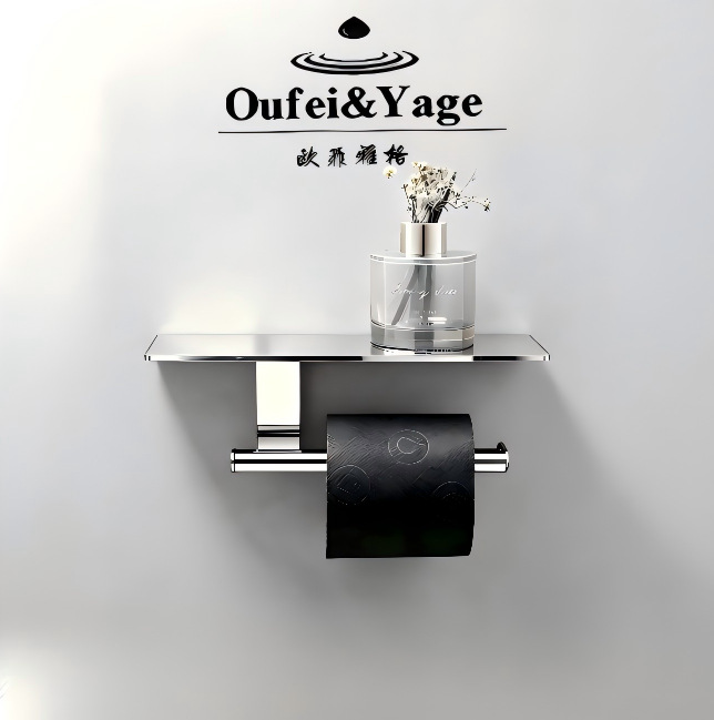 Electroplated Bathroom Roll Paper Holder, Toilet Paper Holder, Hotel Toilet Phone Holder, All-Copper Bathroom Engineering Tissue Holder