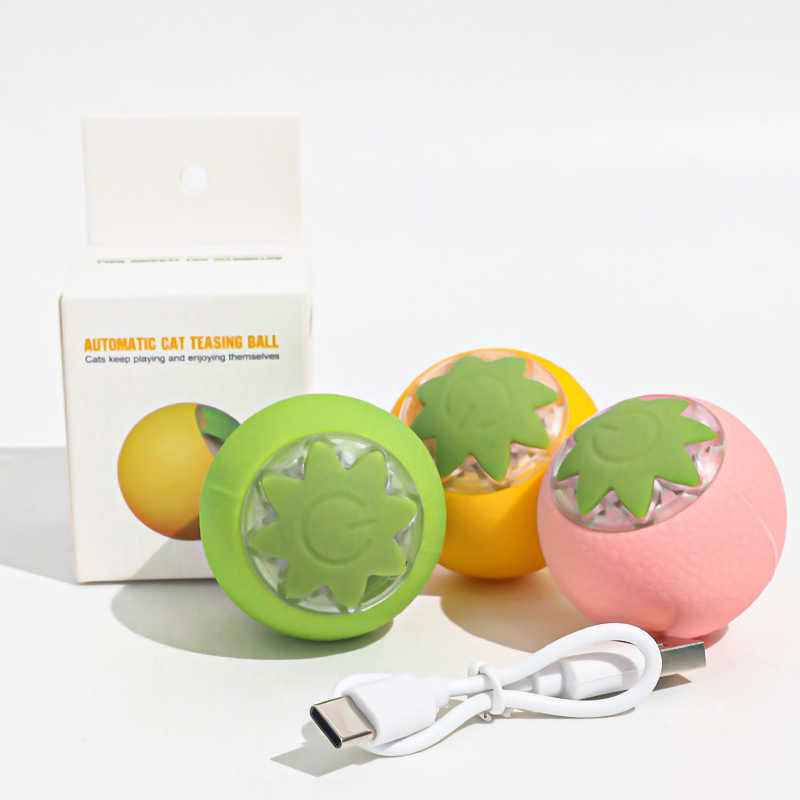 Juguetes para gatos inteligentes rodillos eléctricos bola de molienda de dientes limpiador de dientes interactivo desinfección mascota bola de juguete de silicona en stock al por mayor