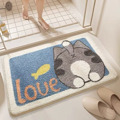 Avtomobil döşəmə paspasları | Toilet Household Mat, Entrance Bathroom - butt-cat-4060cm-imitation-cashmere