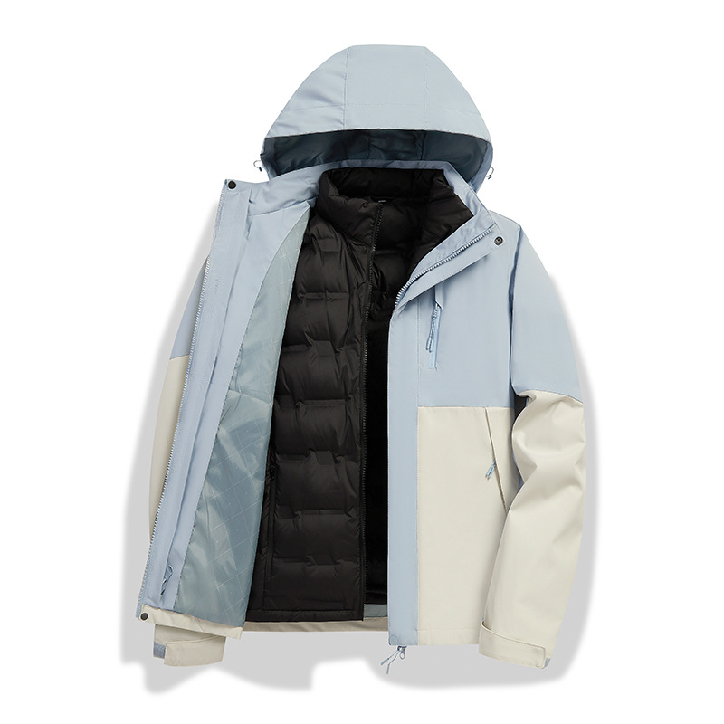 Men's Clothing Winter new outdoor Coat three in one two piece suit for men and women couples windproof, waterproof and warm jacket_voghion.com