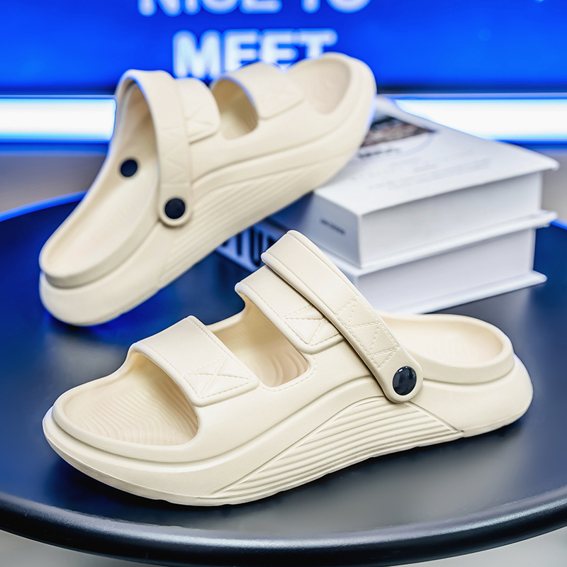 Sandalias y pantuflas para hombre verano transfronterizo ligero EVA pisando la mierda sandalias nacionales de moda de alta gama punta abierta de dos manos Slipper