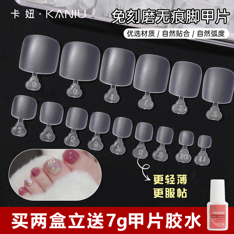 Ultra-Thin Seamless Matte Nail Tips for Manicure and Pedicure, Removable Adhesive Patches for Toenails
