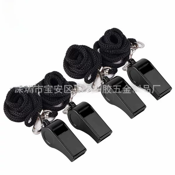 Whistle Black Whistle Abs Thickeneded Whistle Ultrasonic Bonding Referee Halter Whistle Survival Whistle