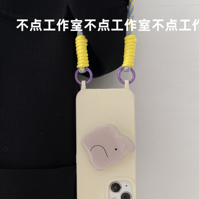 ins 漫画リトルグレー象ホルダー手持ちロープ 13 Apple 15 携帯電話ケース 11 iPhone 12pro クロスボディ 14 ソフト XS|undefined