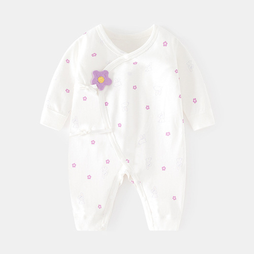 Newborn onesie baby boneless harem autumn and winter pure cotton newborn monk suit romper suit Velcro baby clothes