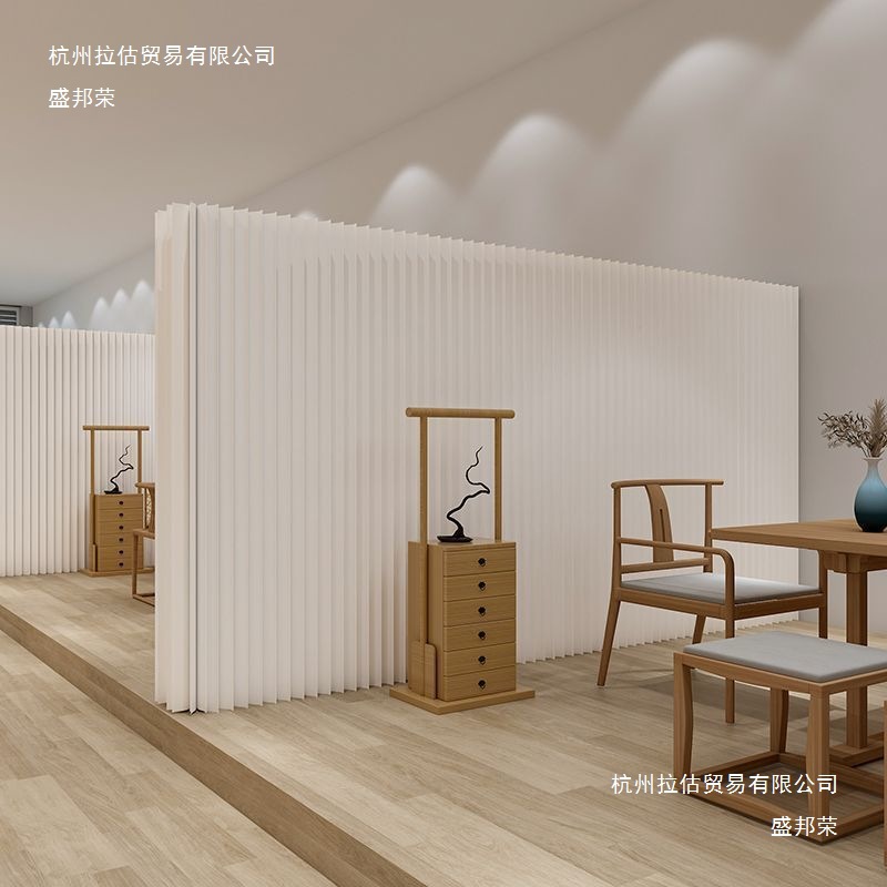 White Foldableing Screen High Partition Living Room Blocking Exhibition Activities Removable Floor-Standing Telescopic Accordion Paper Wall