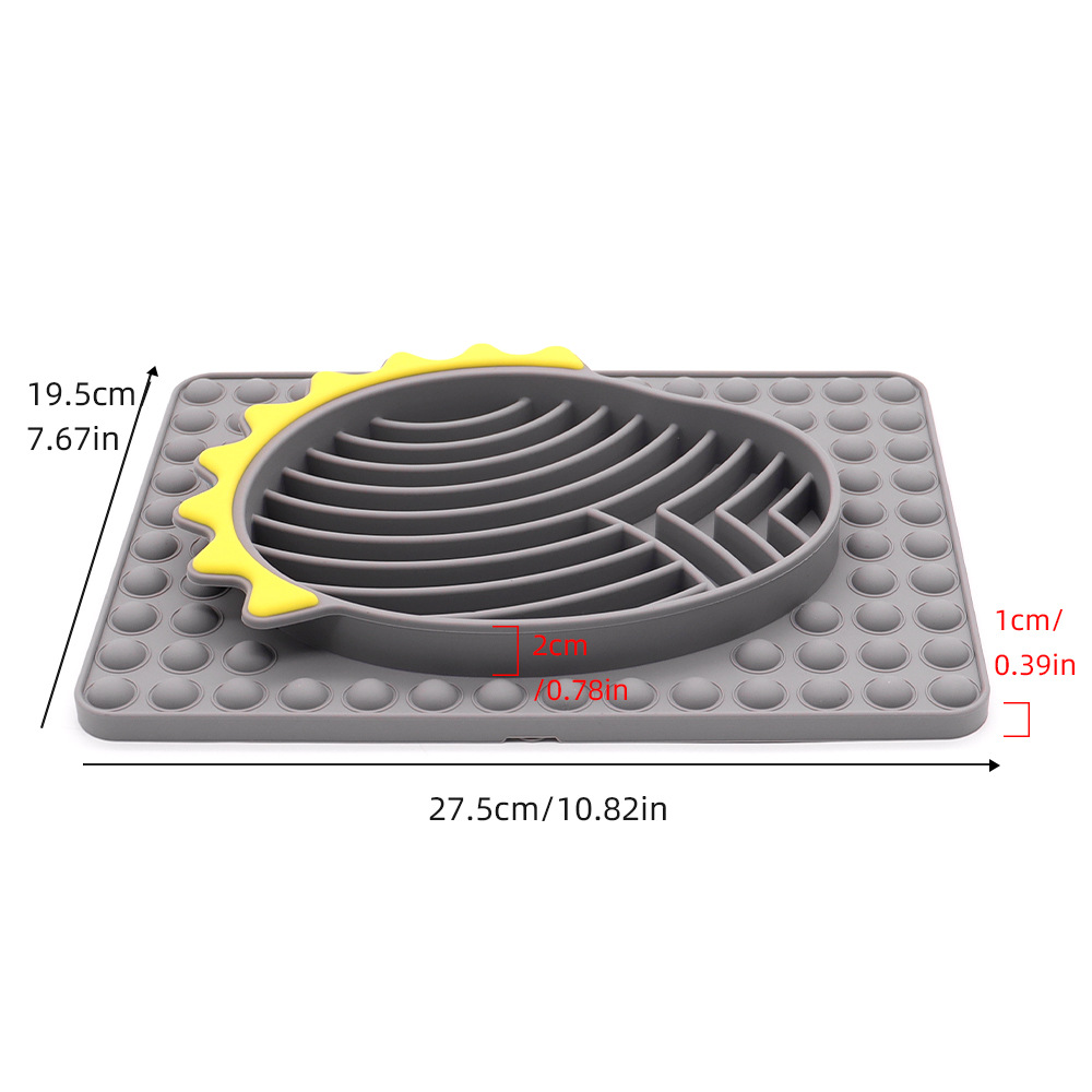 Tazón de comida lenta para mascotas Tazón de silicona para perros Almohadilla para comida lenta anti-volcado Suministros para gatos y perros Vajilla antideslizante Almohadilla para comida lenta para perros