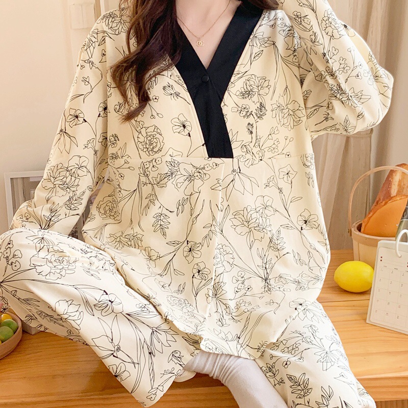 月子服春秋綿質産後授乳パジャマ通気性吸汗薄いタイプ妊婦パジャマ夏授乳調節可能|undefined