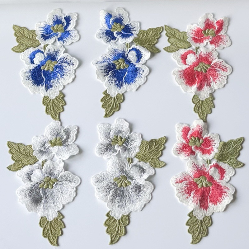 水溶花朵刺绣布贴一对价格旗袍衣服裙帽装饰补丁片辅料手工缝DIY