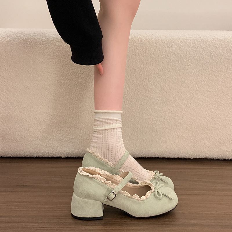 French-Style Mori High-Heeled Mary Jane Shoes for Women, 2026 Spring New Versatile Single-Strap Round-Toe Chunky Heel Ballet Flats French-Style Mori High-Heeled Mary Jane Shoes for Women, 2026 Spring New Versatile Single-Strap Round-Toe Chunky Heel Ballet Flats
