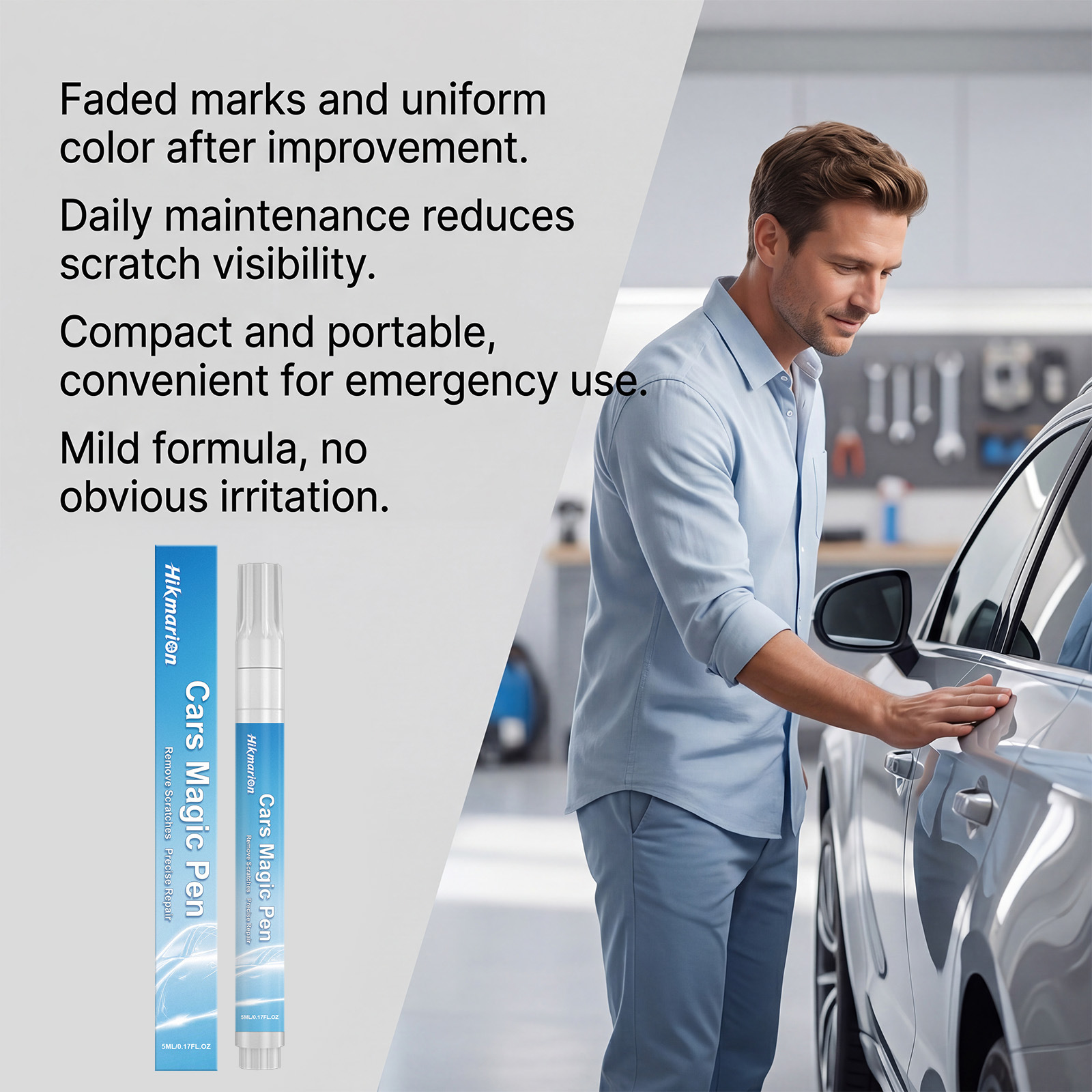 Cross-Border Foreign Trade Full English Version Hikmarion Car Light Scratch Repair Pen Paint Scratch Refurbishment Touch-Up Pen