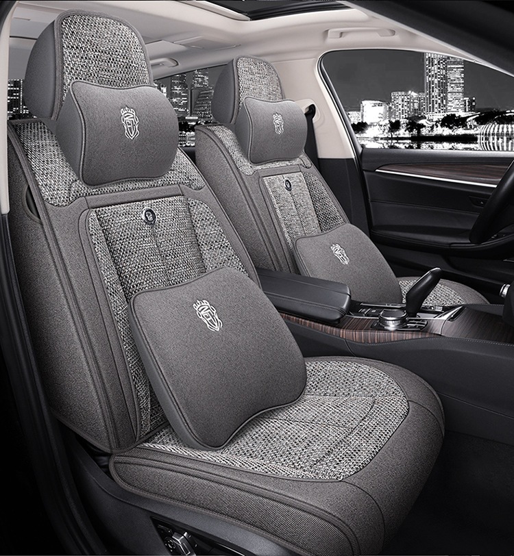 2026 Purple Wind Chime New All-Around Full Hemp Four-Season Universal Car Seat Cushion Warm and Comfortable Seat Cover F-29