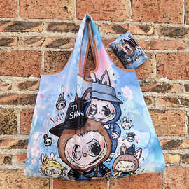 现货大容量可折叠购物袋超市大号卡通环保袋买菜包收纳袋轻便便携