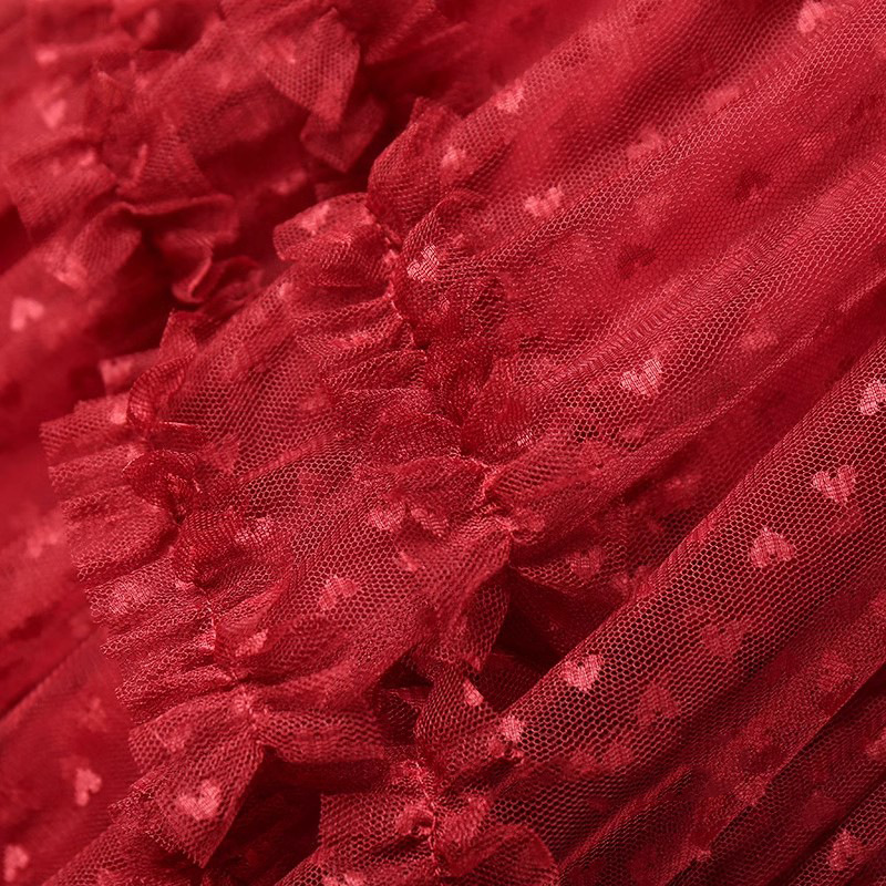 Mesh Heart Printed Skirt Image 2