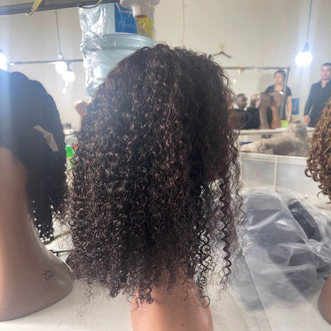 13x4Kinky Curly Human Hair Wigs una pieza