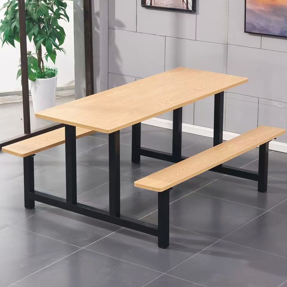 Mesa de comedor de la unidad de comedor del personal de la escuela Mesa de comedor desmontable de acero inoxidable Mesa de comedor rectangular para 4 personas 6 personas 8 personas