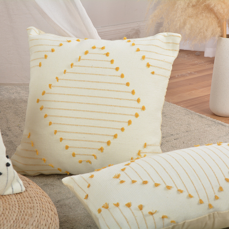 Tufted estilo indio bohemio almohada dormitorio hogar insignia funda de almohada coche sofá cojín funda de almohada
