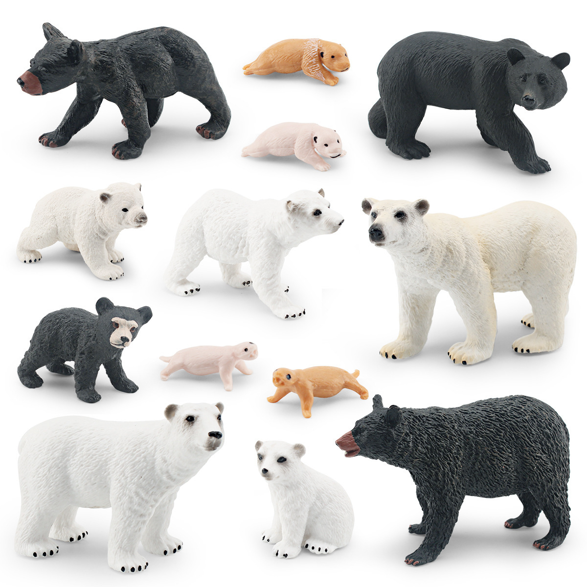 Oso polar oso negro proceso de crecimiento adornos Modelo de ciclo de crecimiento de oso de simulación transfronteriza