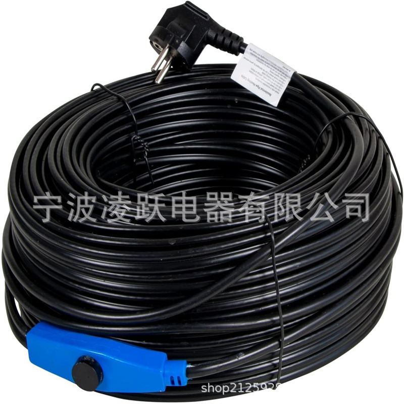 水平防冻加热电缆带温控器水管或植物防水伴热电加热器加热电缆