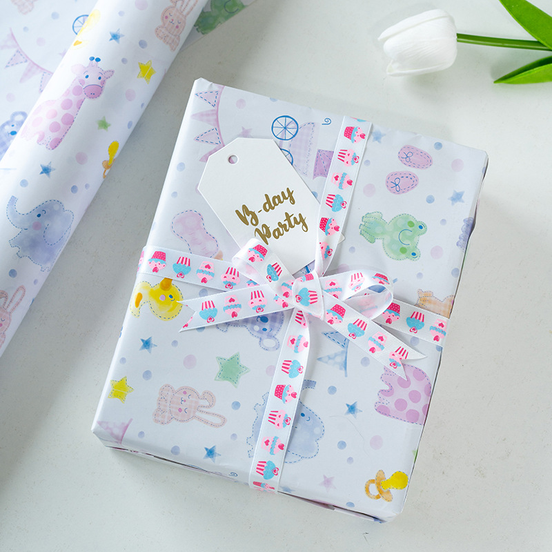 Papel de regalo colorido más vendido de Amazon para el Día del Niño, papel de regalo con dibujos animados, papel para cubrir libros al por mayor image 9