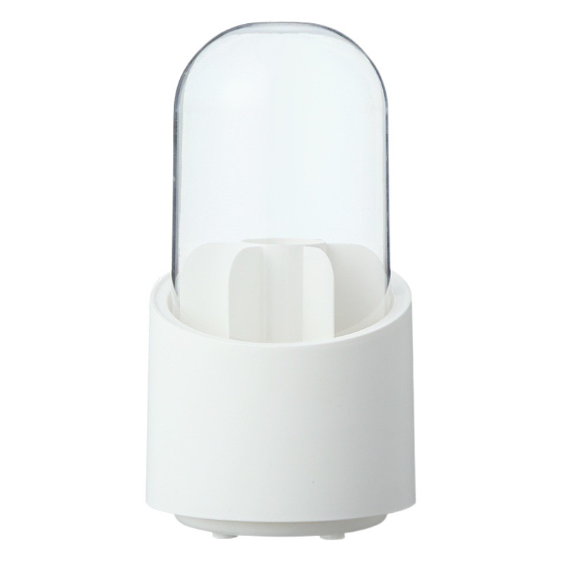 Gran capacidad 360 cepillo de maquillaje giratorio de almacenamiento de cubo de tocador lápiz de cejas cepillo de sombra de ojos a prueba de polvo con tapa caja de almacenamiento de soporte de pluma