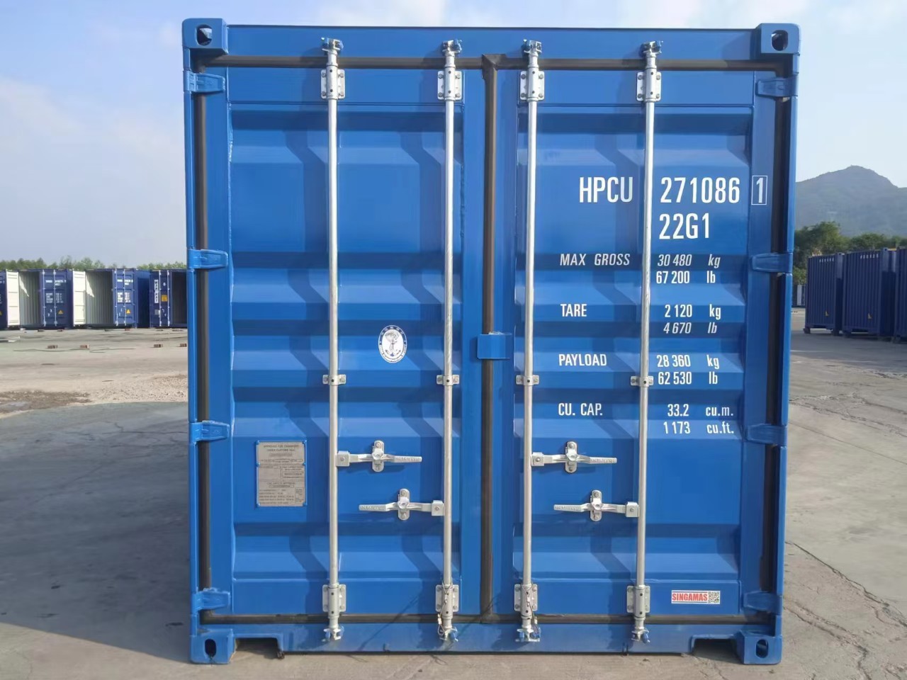 20尺蓝色全新海运集装箱中国船级社证书齐全