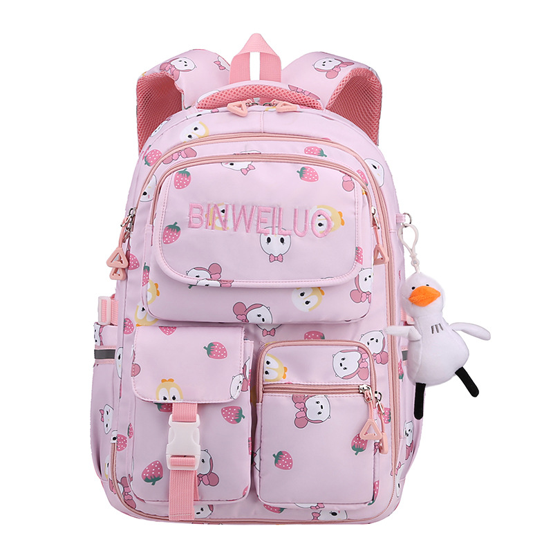 2022 nuevo grado 3-6 escuela primaria mochila de las niñas color de contraste cielo estrellado impresión mochila de la carretilla de los hombres