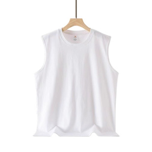 Summer Men's Sleeveless T-Shirt for Outdoor Wear, Unisex Adult Tank Top, Trendy Casual Versatile Solid Color Base Shirt