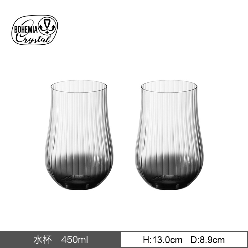Vaso de cristal sin plomo importado de la República Checa, taza de pie alto vertical, simple nórdica, simple tulipán, vino tinto, agua doméstica image 30