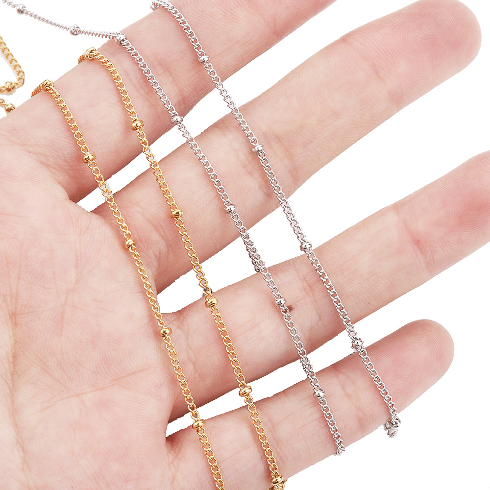 49g Weight Vacuum Plating Gold Plating Process Chain Jewelry Making Type Diameter 2mm Jewelry Making Size 18K Gold Plated, Rose Gold Plated Plating Material 1 Roll Diameter 2mm 304 Stainless Steel 18K Gold Plated Rose Gold Plated Solid Color Polished Chain
