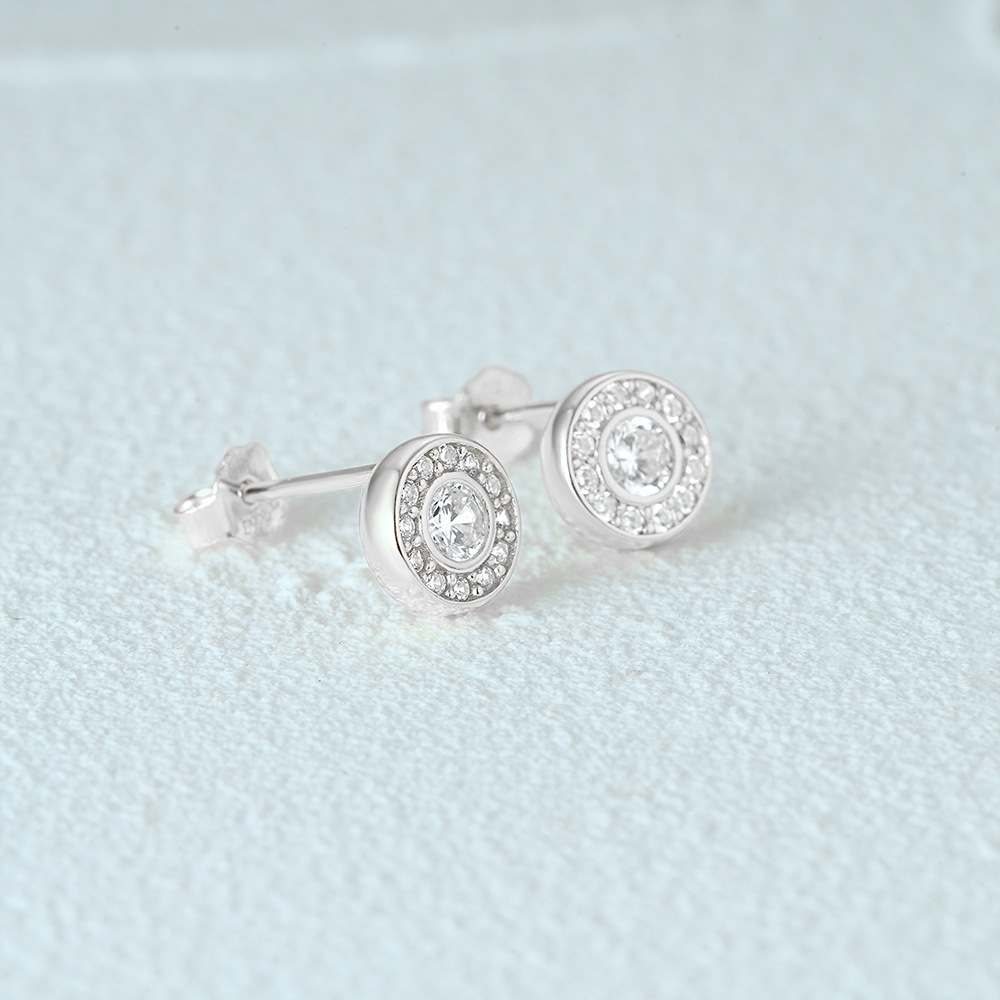 6g Weight 925 Sterling Silver Ear Needle Material Zircon Inlay Material Ear Studs Classification 1 Pair Quantity Daily, Street Occasion 925 Sterling Silver Material Geometric Pattern Women's Gender Plating, Inlay Design Simple Style Style 1 Pair 925 Sterling Silver Zircon Geometric Ear Studs 30