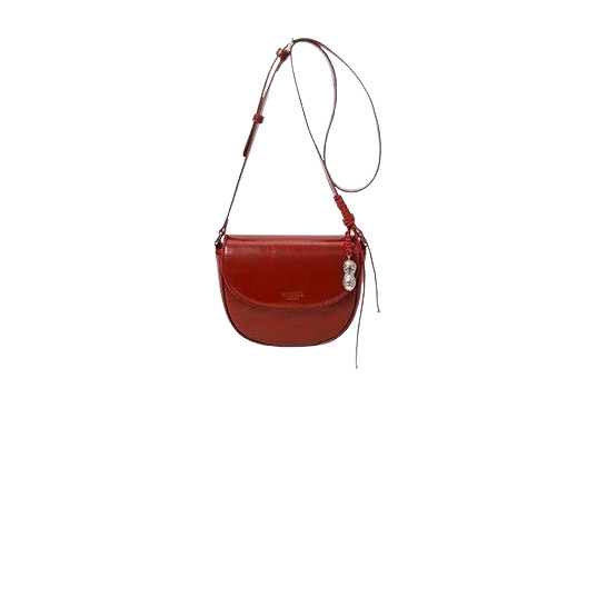 Nanfeng Chio2nd Genuine Leather Half-Sugar Milk Chestnut Saddle Bag Women's 2025 New Retro Simple Versatile Crossbody Bag - Thumbnail 5