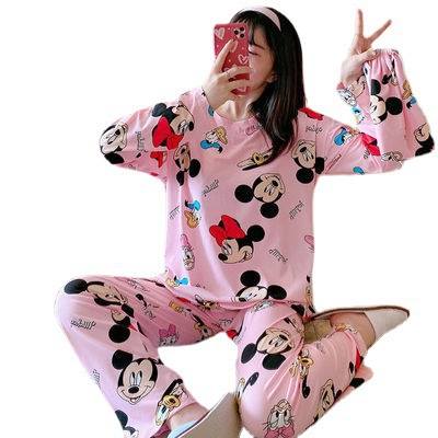 Pijamas de mujer para primavera y otoño, manga larga, pantalones largos de verano, nuevo estilo 2026, conjunto de mujer, ropa de estar en casa de moda en internet, superventas de primavera y verano