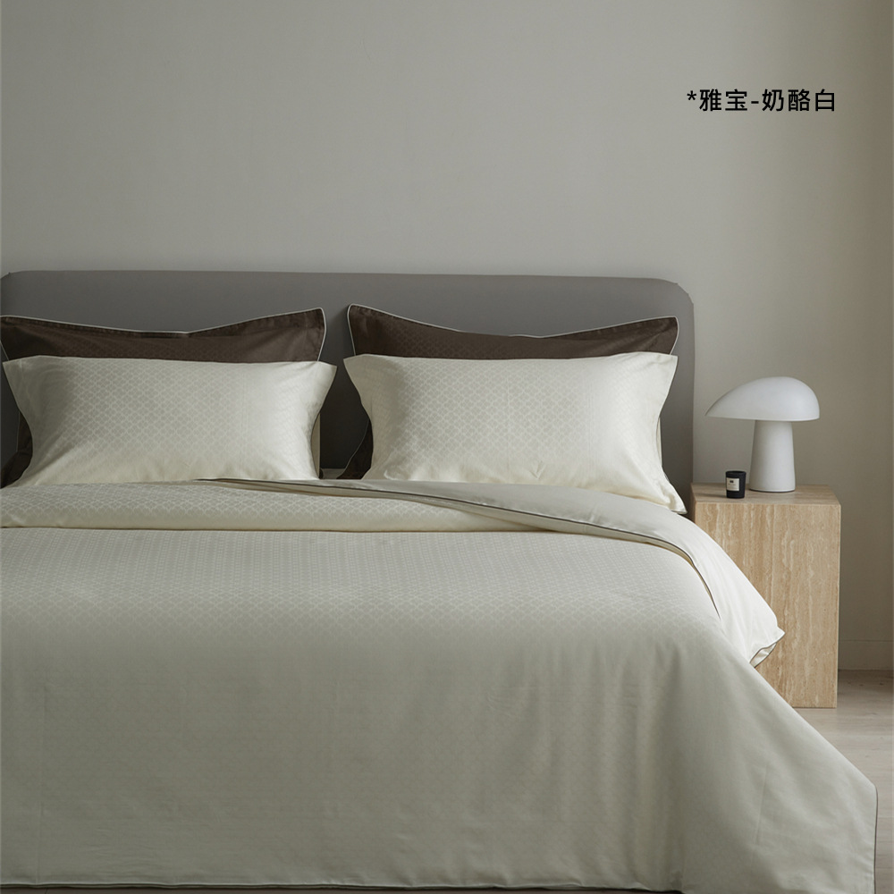 Super suave Clase A ~ 80s Aksu de fibra larga de algodón jacquard de cuatro piezas conjunto de alta calidad de algodón puro sábana apta para la piel sábana ajustable