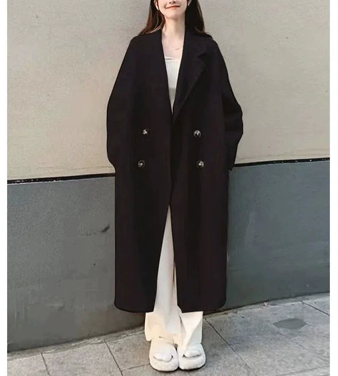 Демисезонное пальто, трэнч для подростков, длинноеOversized, шерстяная смесь