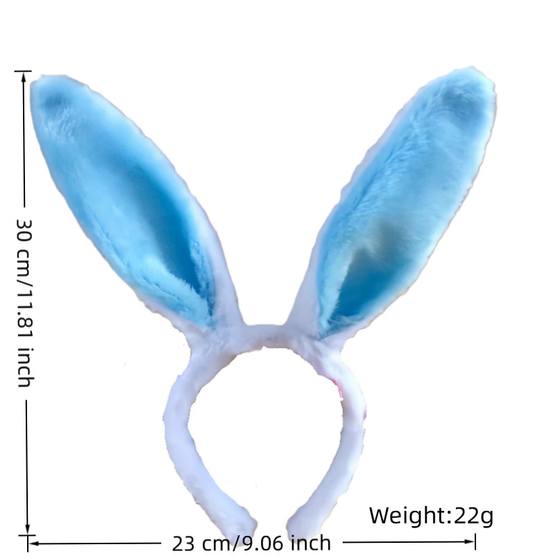 Transfronterizo luminoso conejo oreja banda de cabello adorable peluche banda de cabello oreja banda de cabello accesorios de vestir de fiesta de Pascua