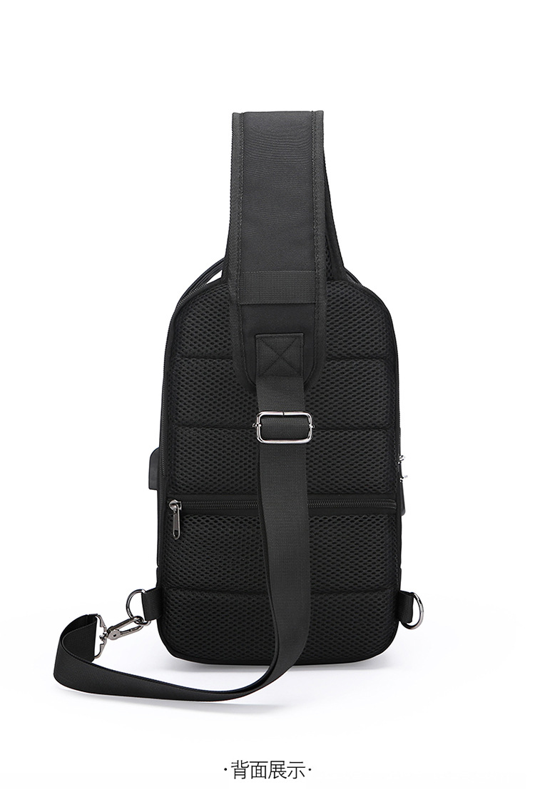 New single-shoulder crossbody bag, men's casual travel bag, simple chest bag, multi-functional waterproof password lock, anti-theft small backpack undefined