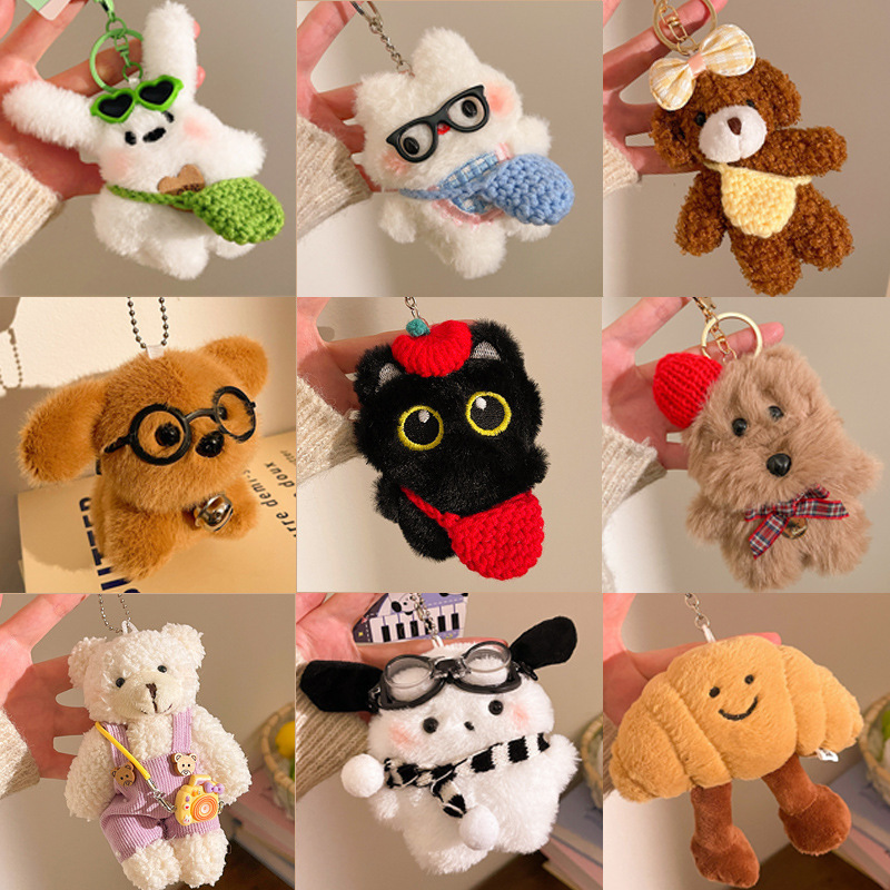 Cute Plush Doll Pendant, Cuddly Boutique Toy, Keychain, Bag Accessory, Small Gift for Opening Events