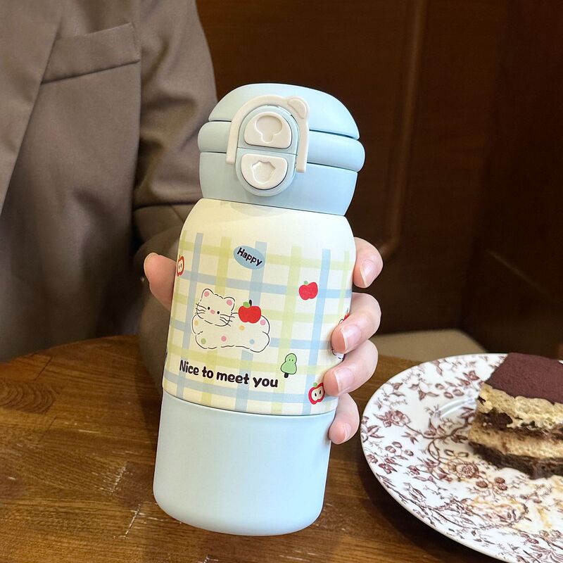 学生可爱高颜值保温杯上学专用新款吸管杯女生户外便携不锈钢杯子|undefined