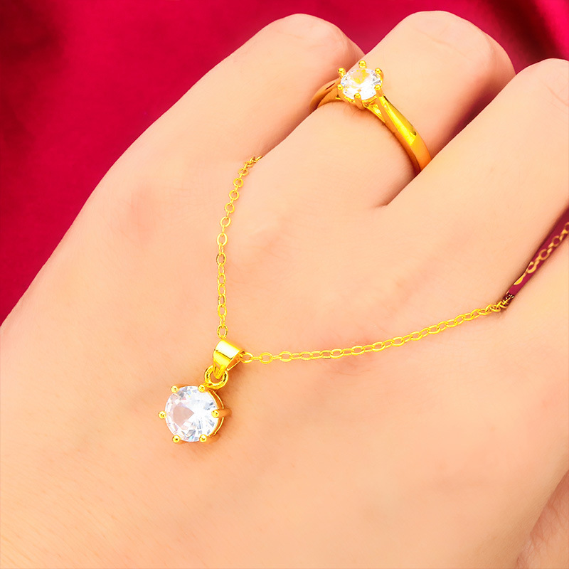 Vietnam arena oro blanco anillo de diamantes de cristal collar Vietnam arena oro blanco anillo collar venta al por mayor traje transfronterizo