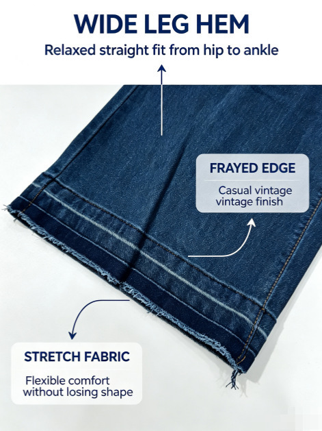 Jeans Acampanados para Mujer de Mezclilla Elástica, Tiro Alto, Elástico, para Uso Casual