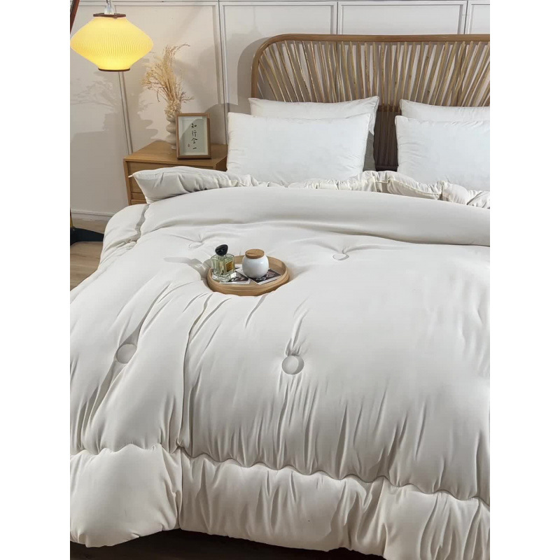 Available All Year Round, Natural Cotton Undyed Soybean Quilt Core, Plain Solid Color Soybean Fiber Winter Quilt, Thickened and Always in Stock