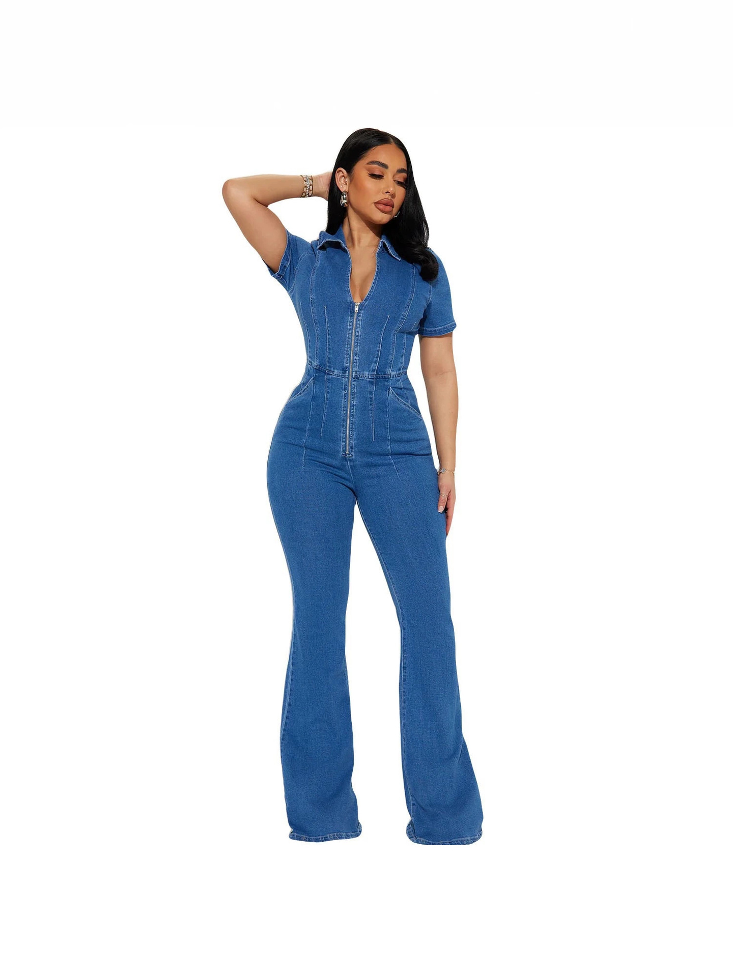Amazon transfronterizo estilo europeo y americano de moda delgada inins red con el mismo jeans de moda sexy