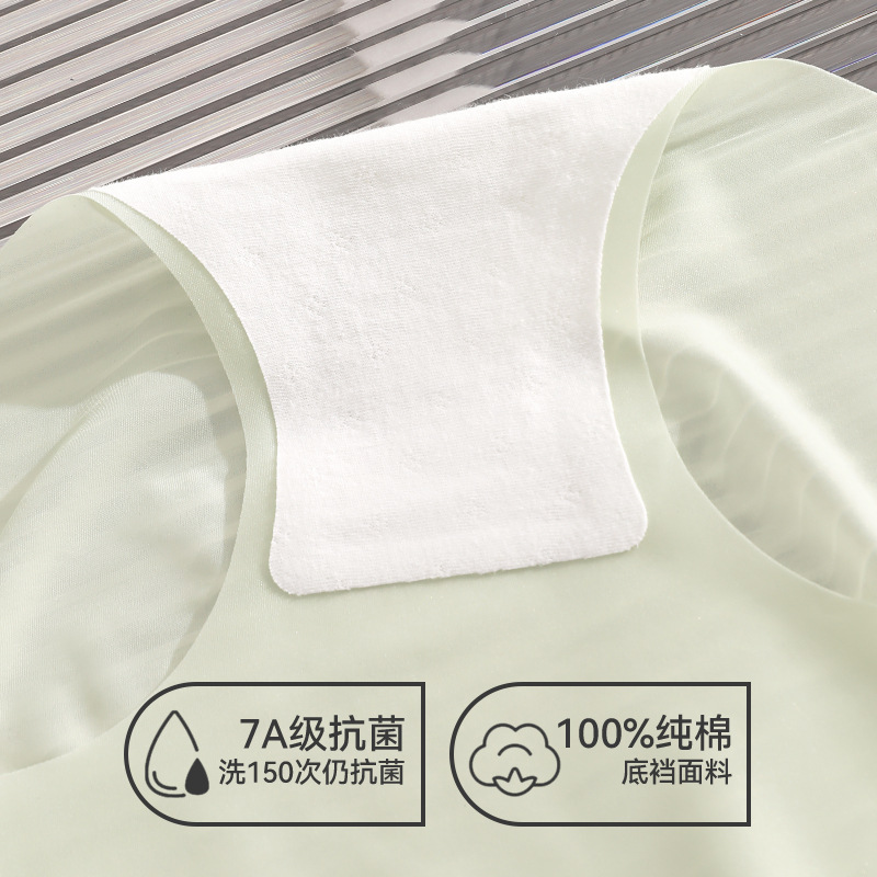 Bragas de seda de hielo, entrepierna inferior antibacteriana de algodón, pantalones cortos finos de verano para mujer sexy, cintura media, calzoncillos transpirables para niña