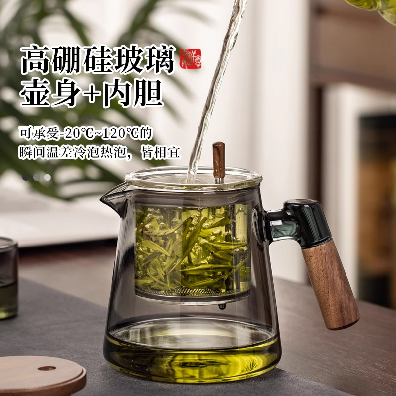 エレガントなカップティーポットティーメーカー家庭用 2025 新しい茶水分離器ガラスライナー耐熱ティーセットティーポット|undefined