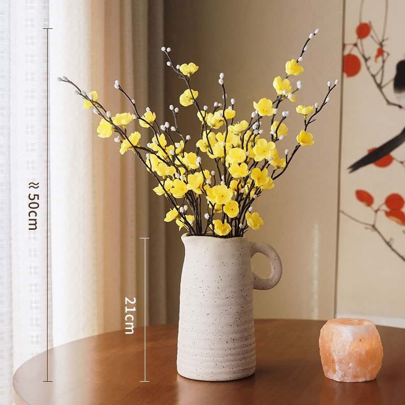 Flor de ciruela de ciruela flor de imitación flor de seda sala de estar gabinete de televisión decoración de mesa de té decoración de estilo chino para el hogar arreglos de flores
